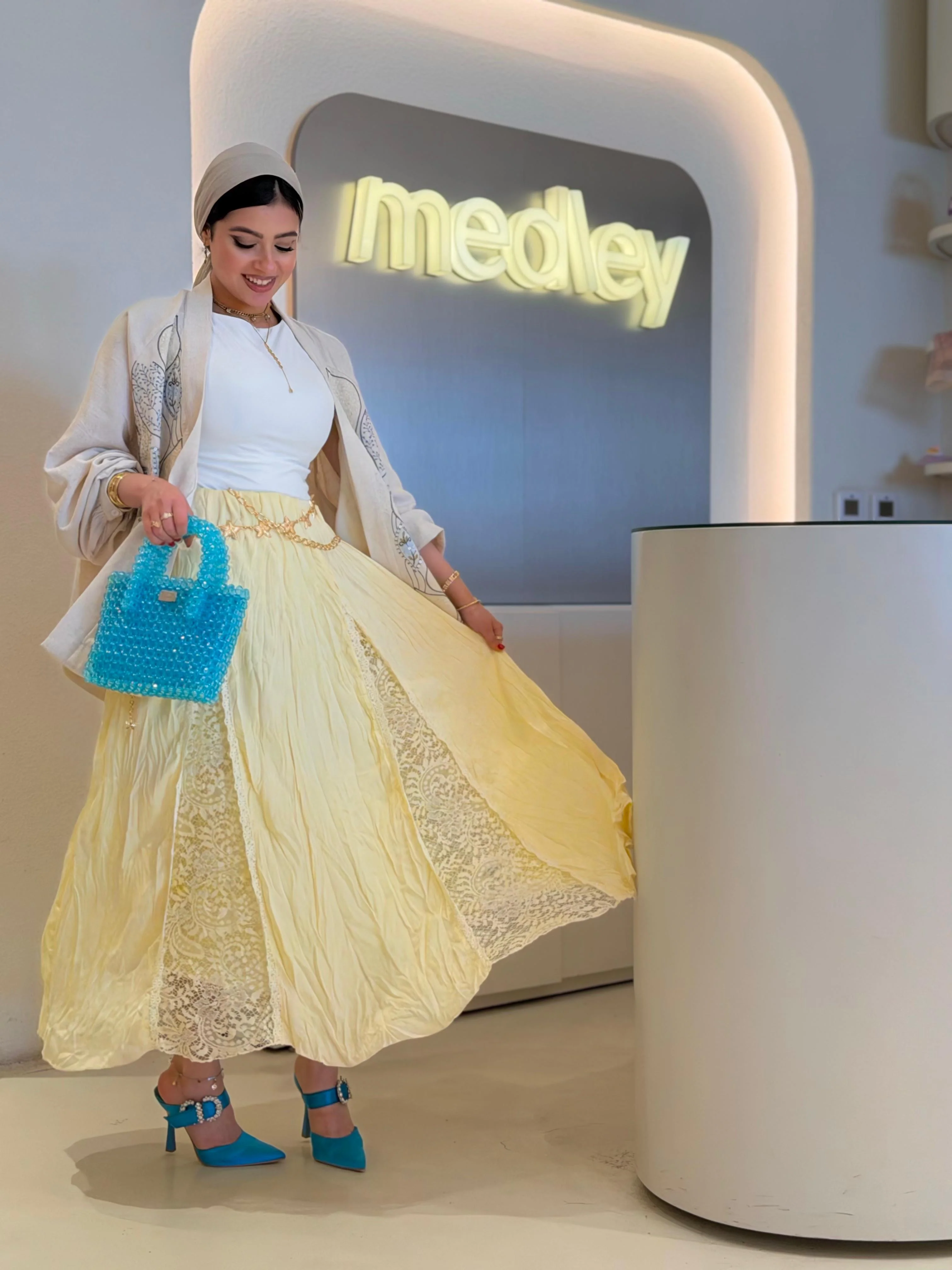 Soft summer yellow skirt - Image 4