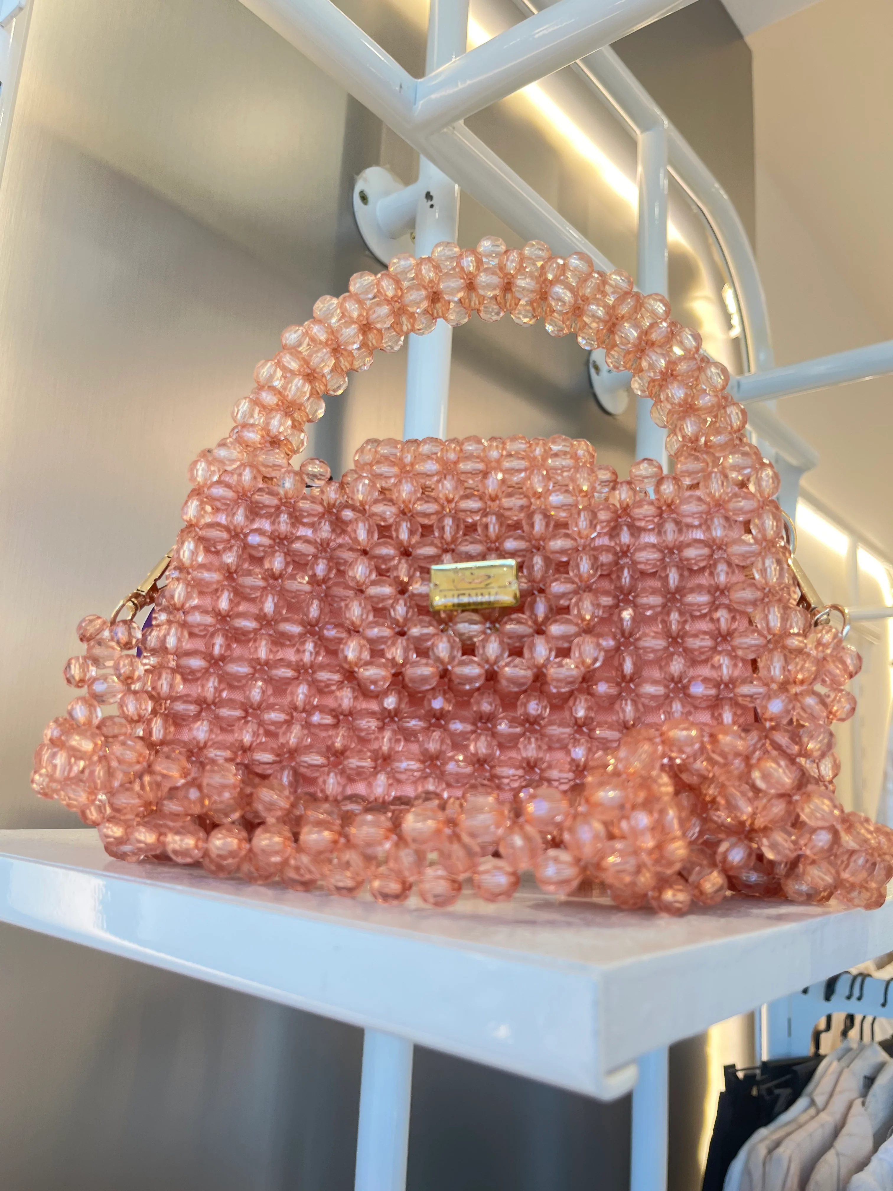 Coral pink handbag