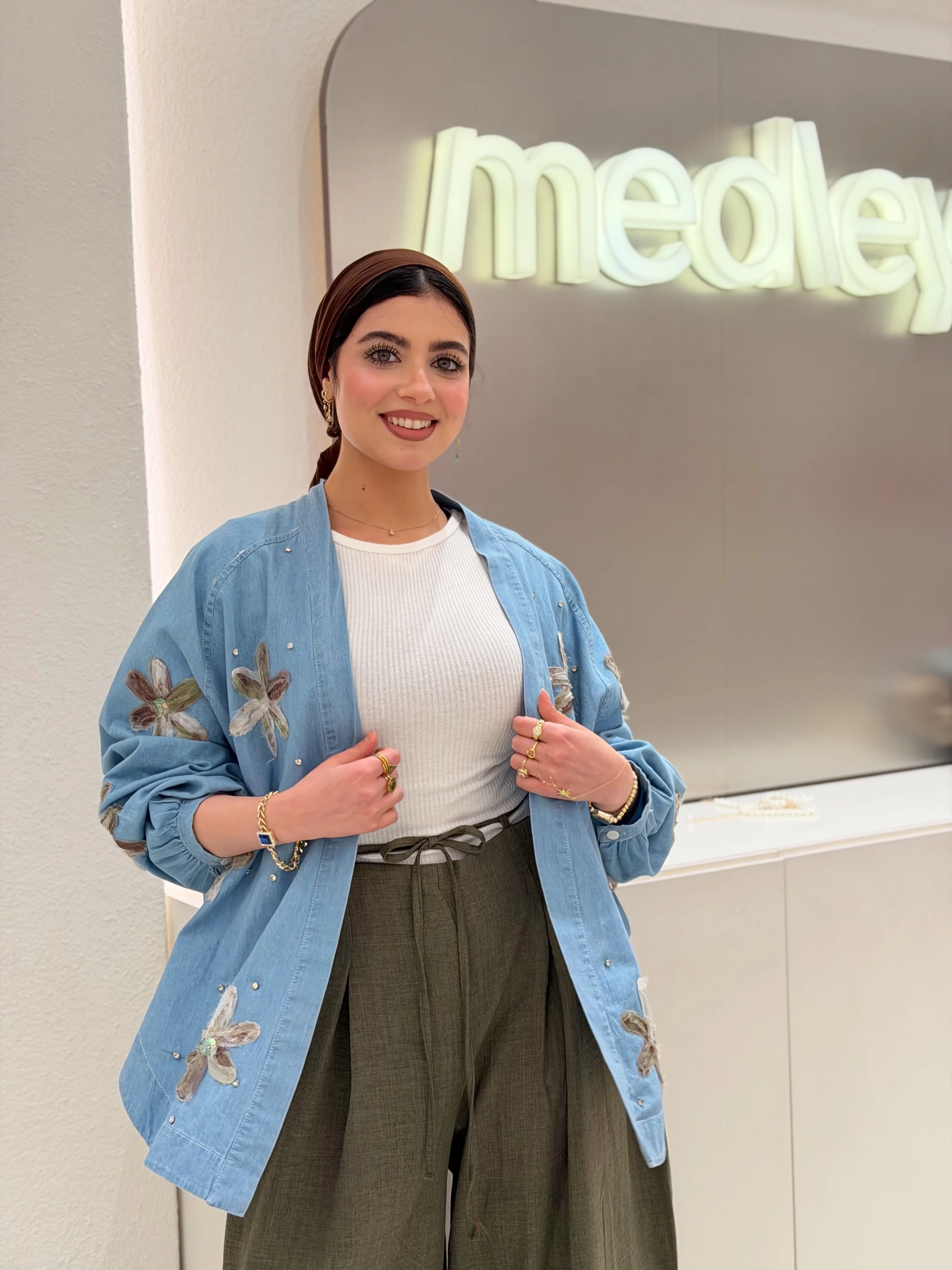 Floral & Crystal Denim Cardigan - Image 11