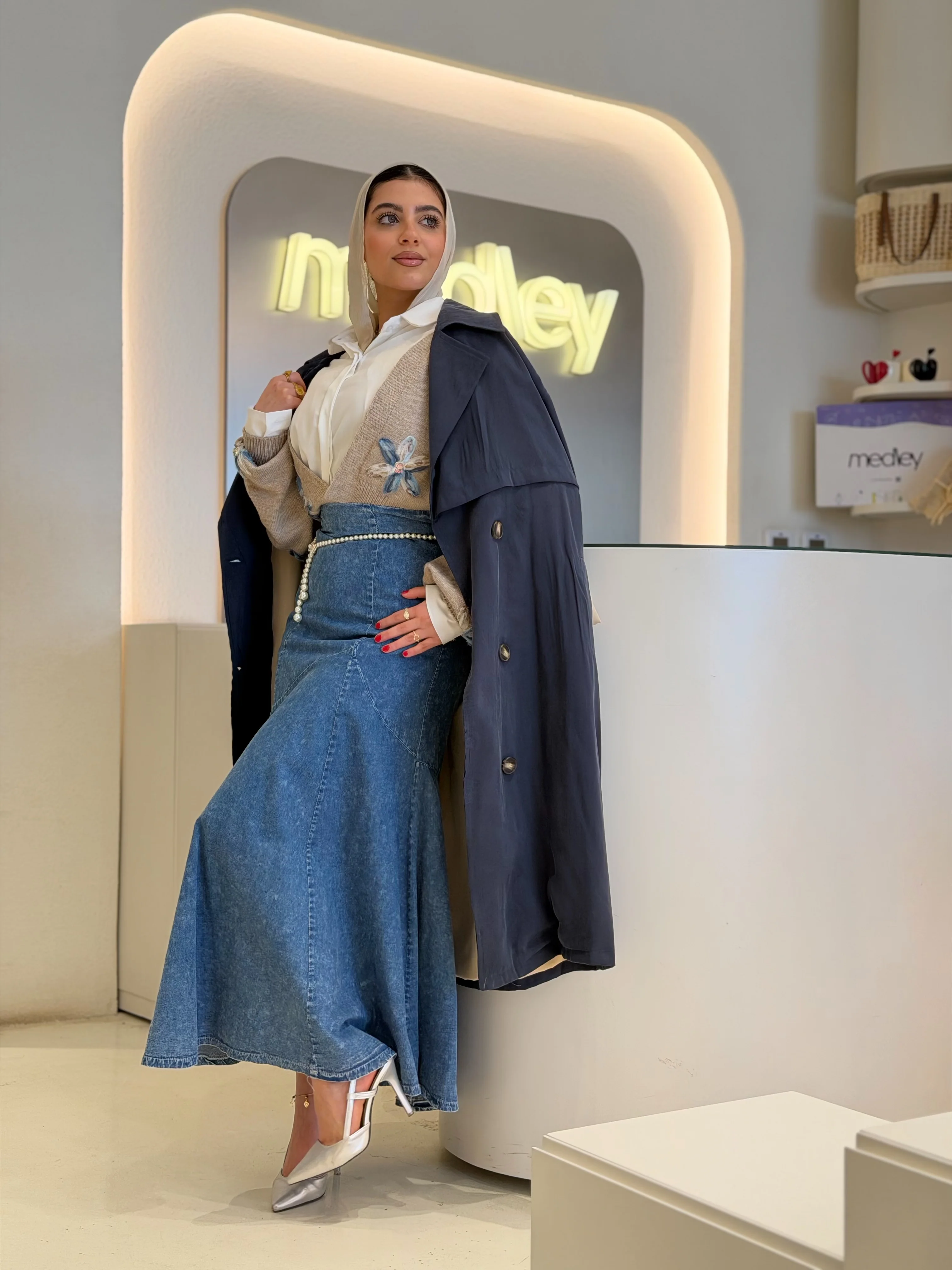Navy Soft Trench Coat