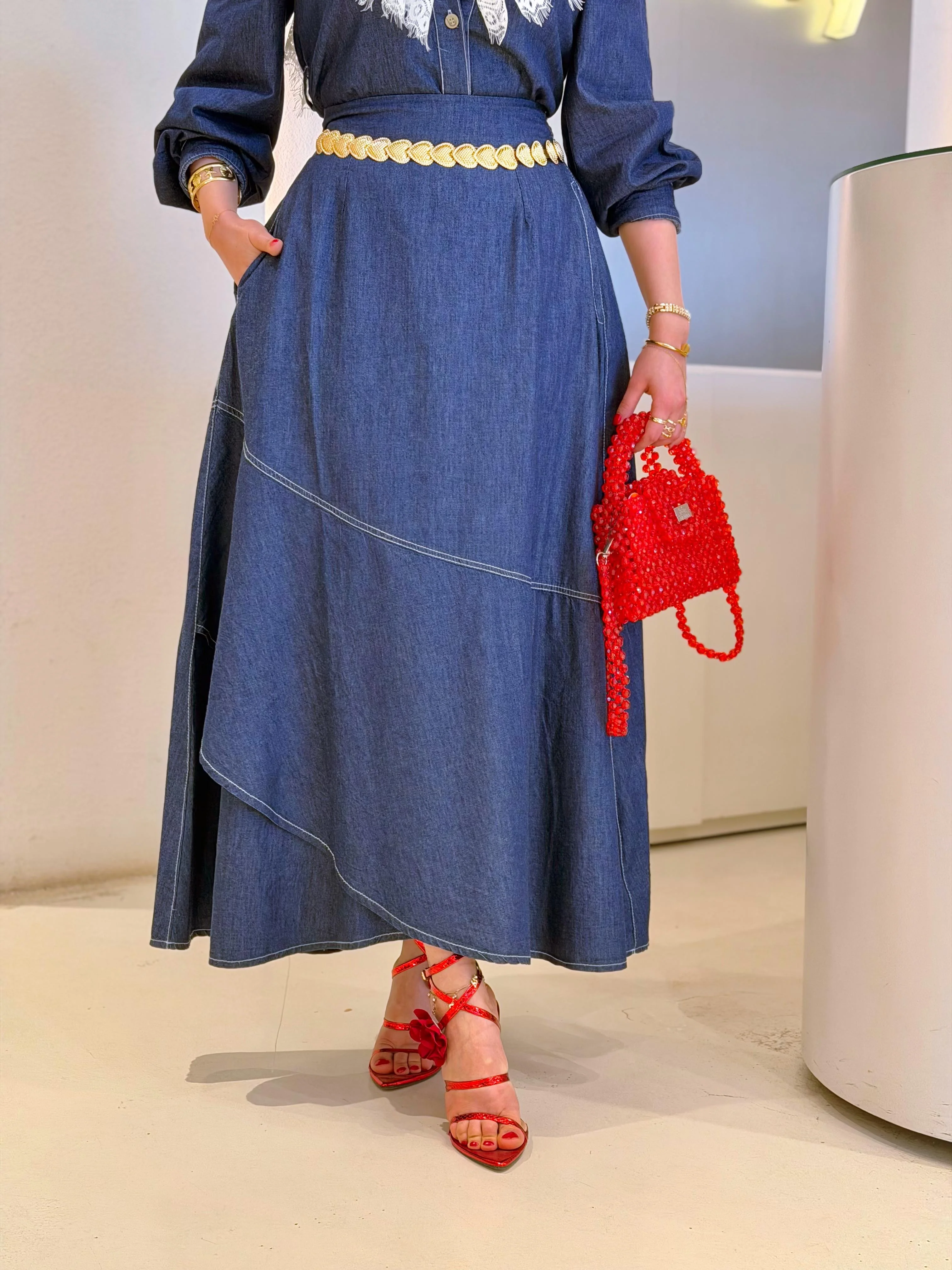 Raw Denim Skirt - Image 4