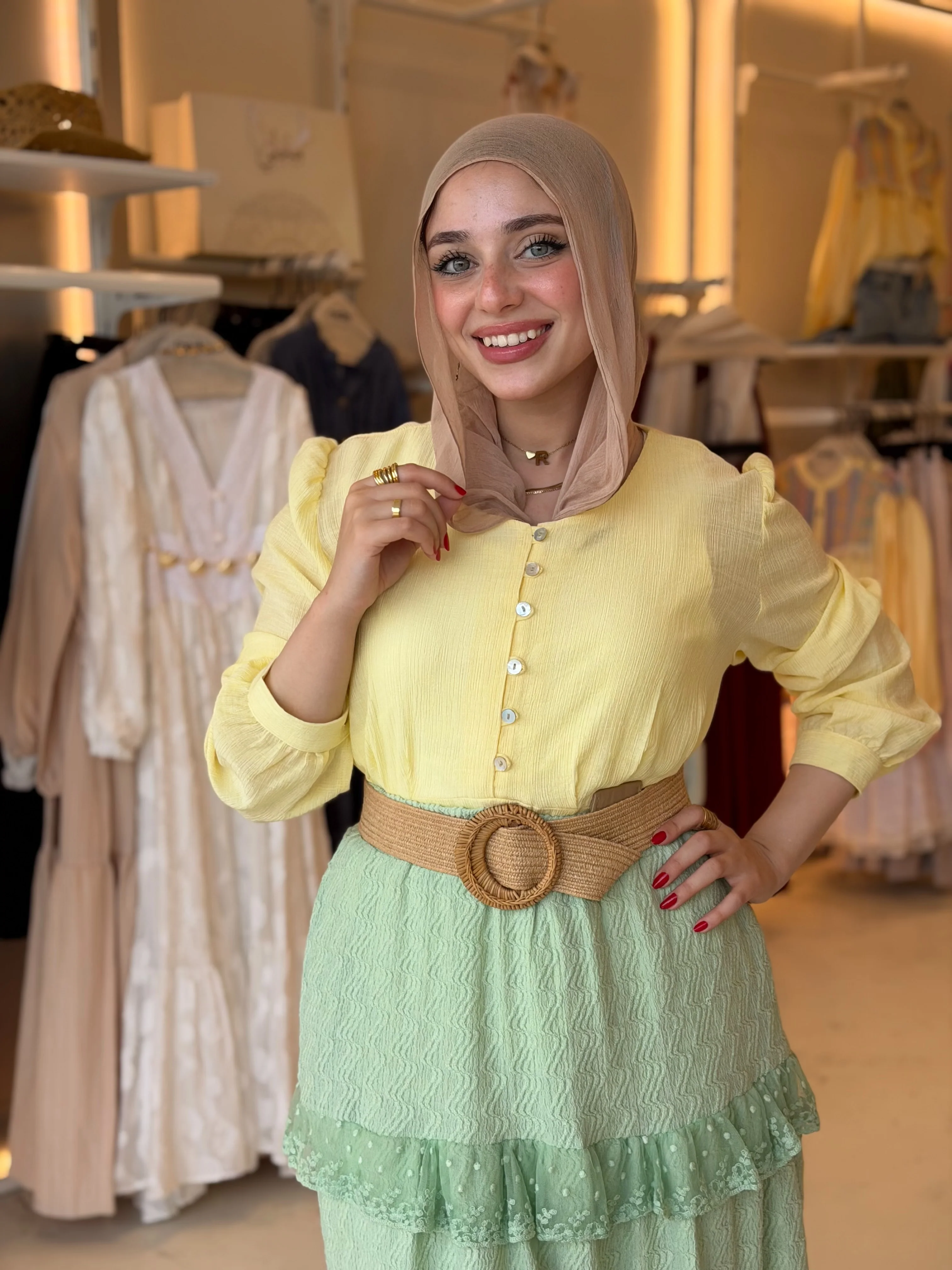 Modern Soft yellow blouse