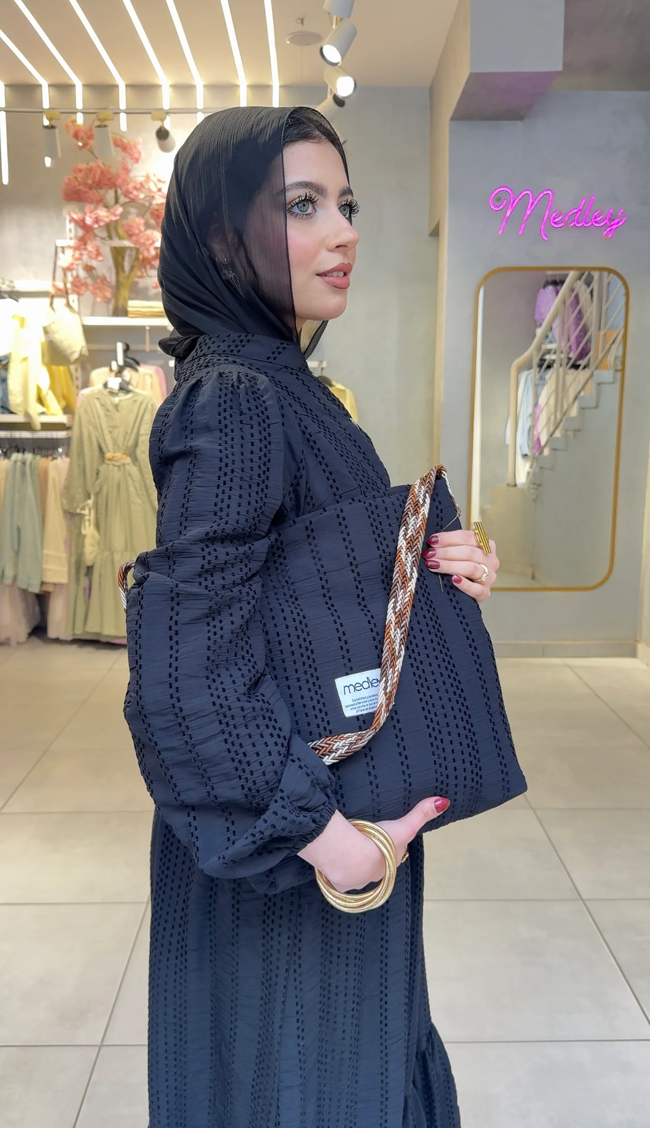 Textured Maxi Dress with Matching Gift Bag - Image 11