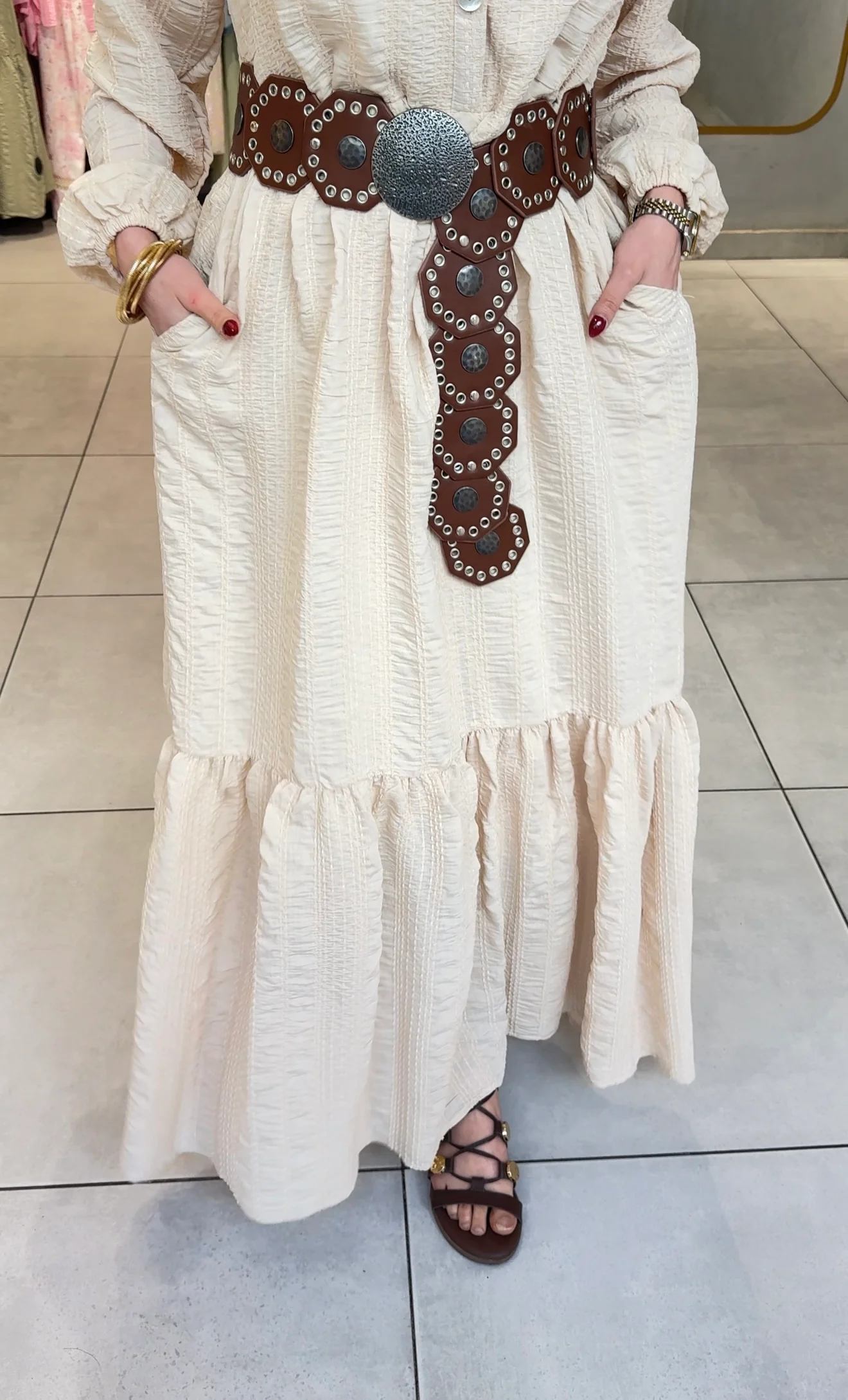 Textured Maxi Dress with Matching Gift Bag - Image 14