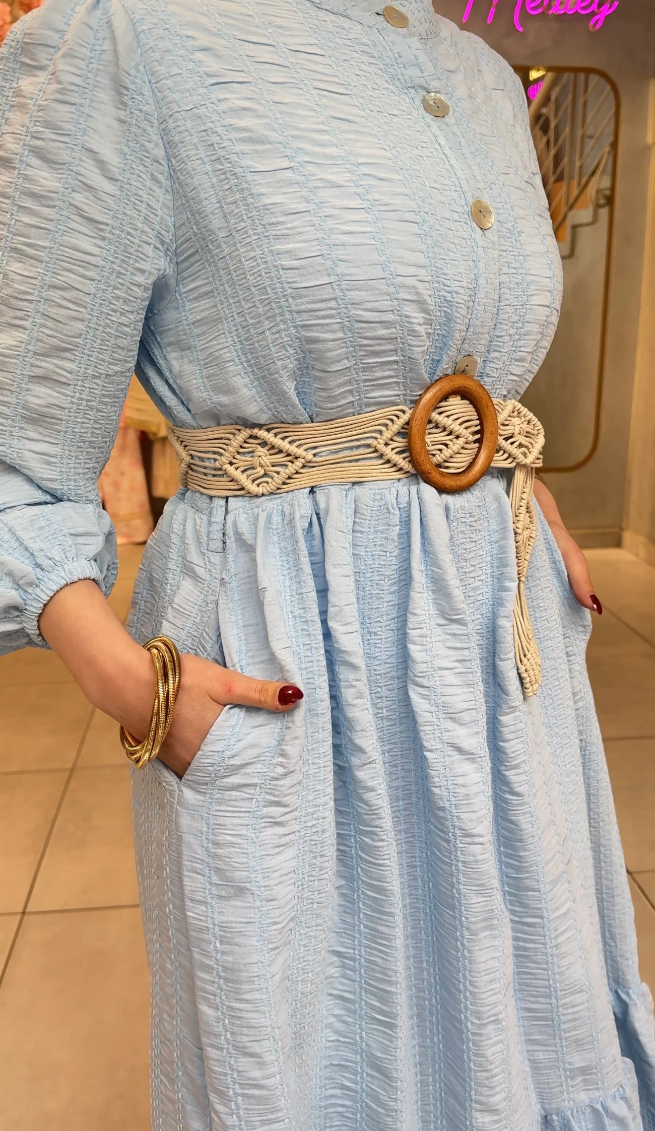 Textured Maxi Dress with Matching Gift Bag - Image 16