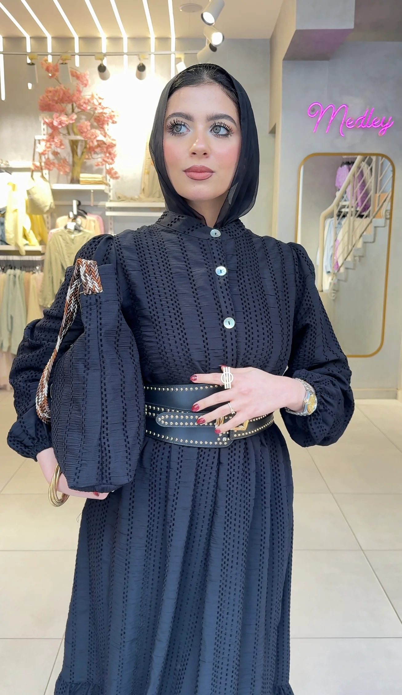 Textured Maxi Dress with Matching Gift Bag - Image 2