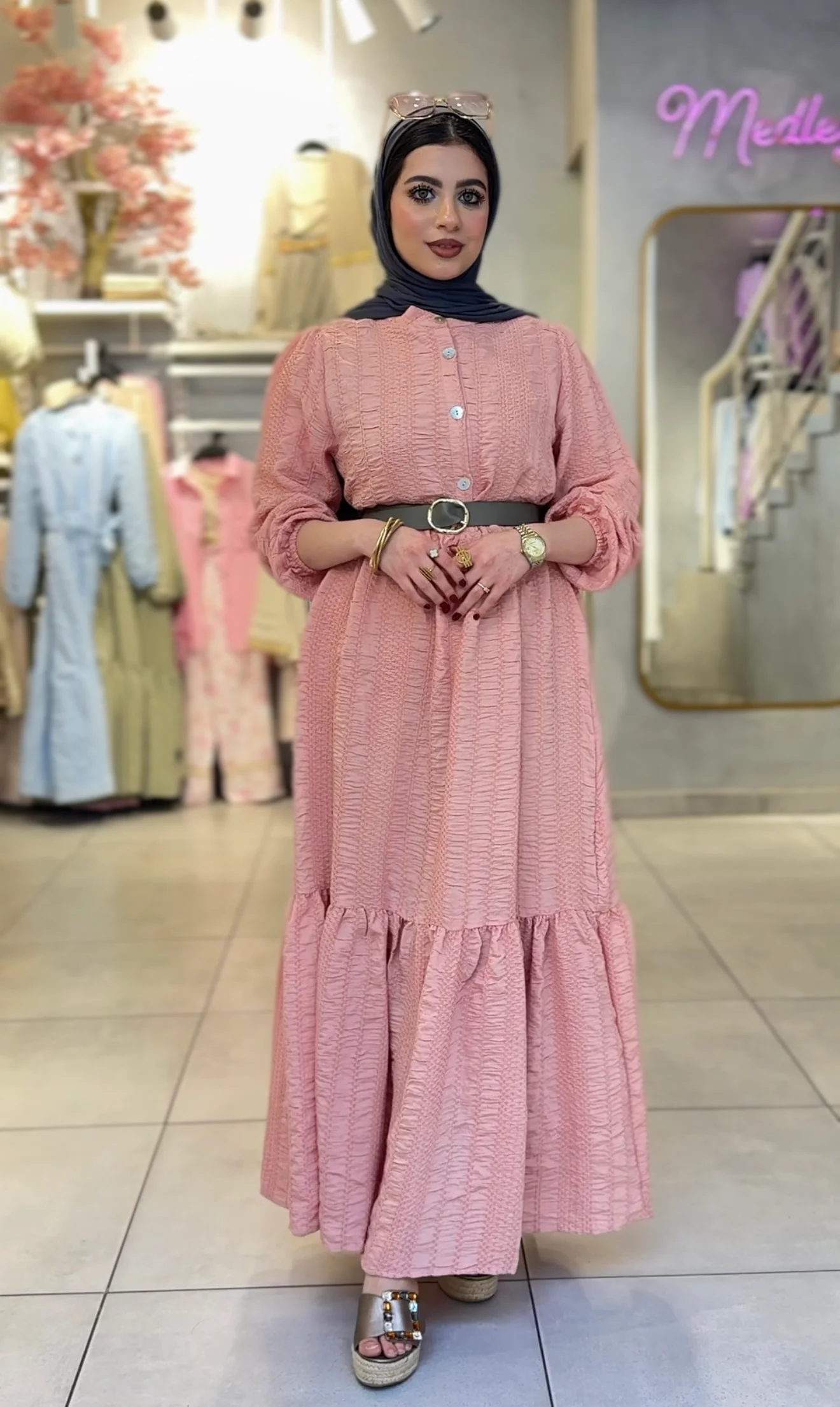 Textured Maxi Dress with Matching Gift Bag - Image 21