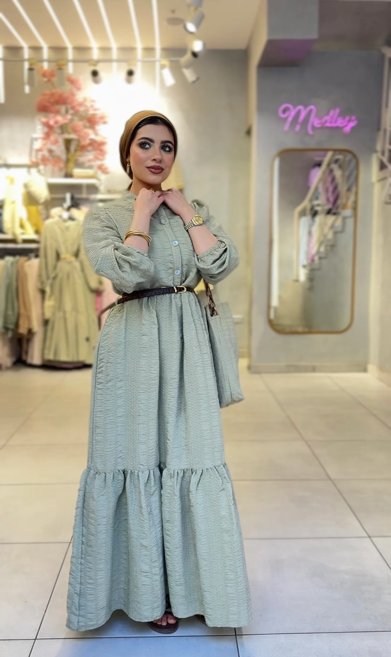 Textured Maxi Dress with Matching Gift Bag - Image 26